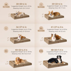 EHEYCIGA dog bed featuring an ergonomic L-shaped design for neck and head alignment.