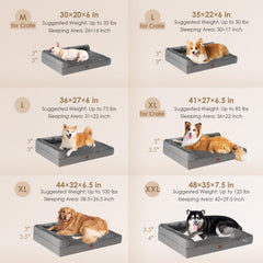 EHEYCIGA dog bed shows L-shaped neck support design