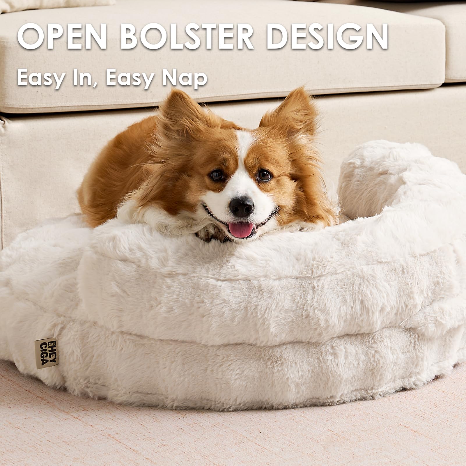 EHEYCIGA dog bed medium features waterproof lining to guard spills.