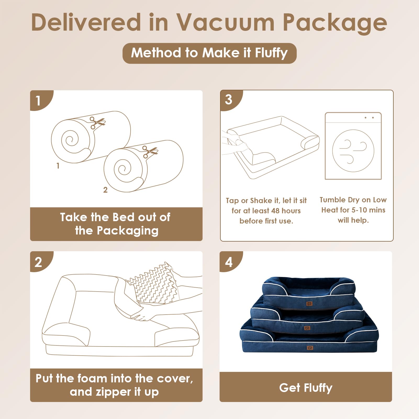 EHEYCIGA removable washable cover with zipper for easy cleaning.