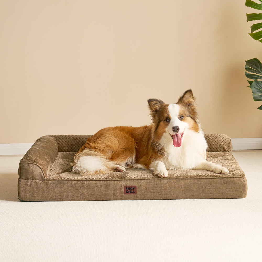 EHEYCIGA XL bed measures 44x32x6.5 inches for ample space.