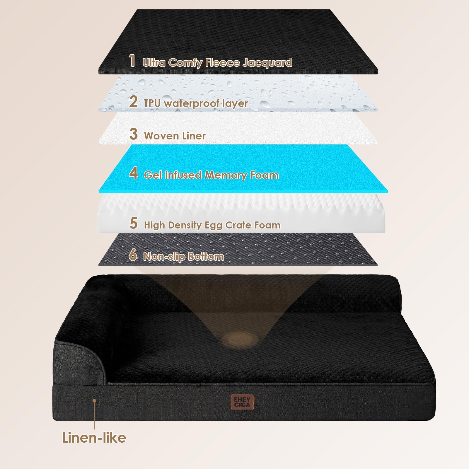 EHEYCIGA anti-slip bottom helps keep the bed steady.