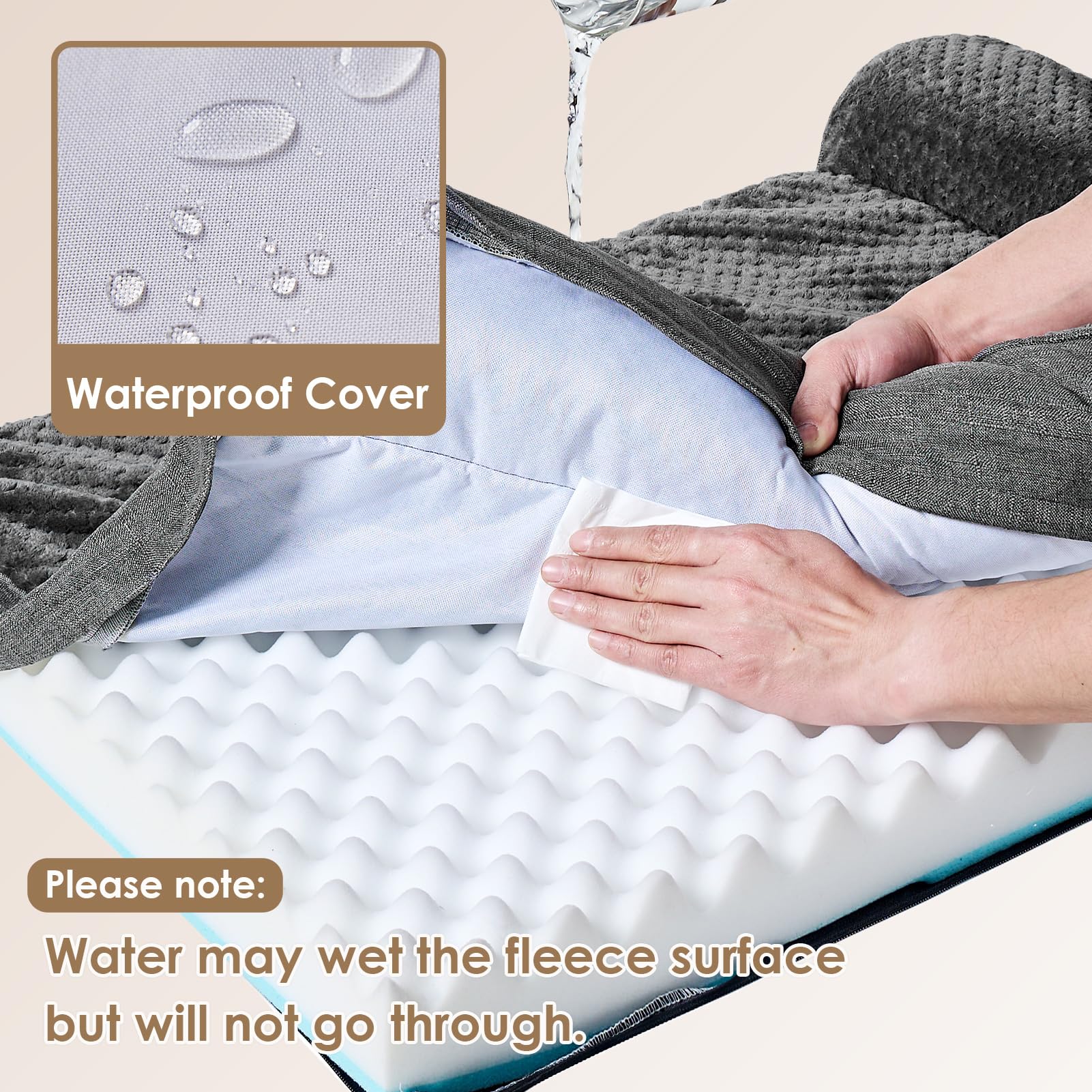 EHEYCIGA bed features waterproof film layer for protection