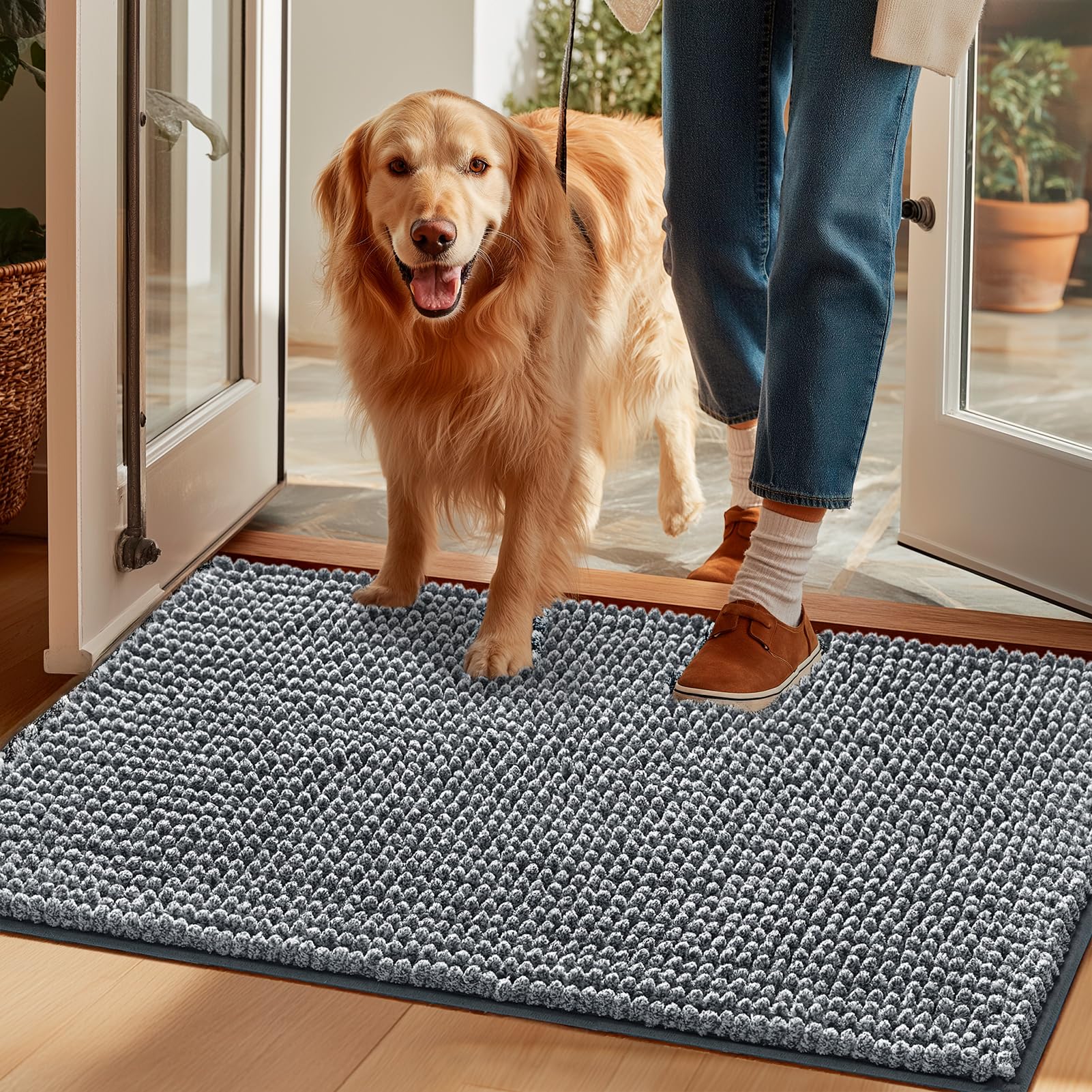 EHEYCIGA dog door mat at front entry showing mud control and entryway use
