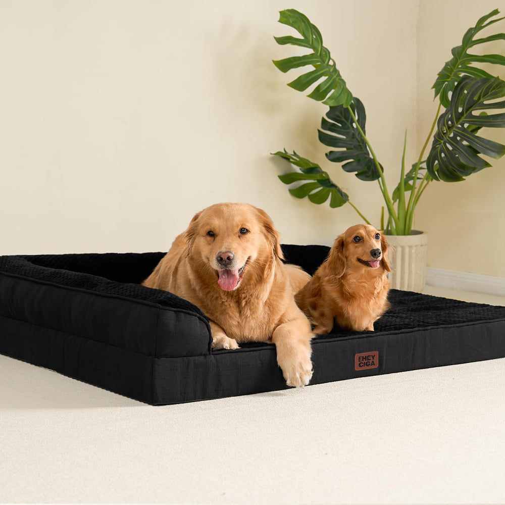 EHEYCIGA dog resting on bed in crate illustrates crate-friendly comfort