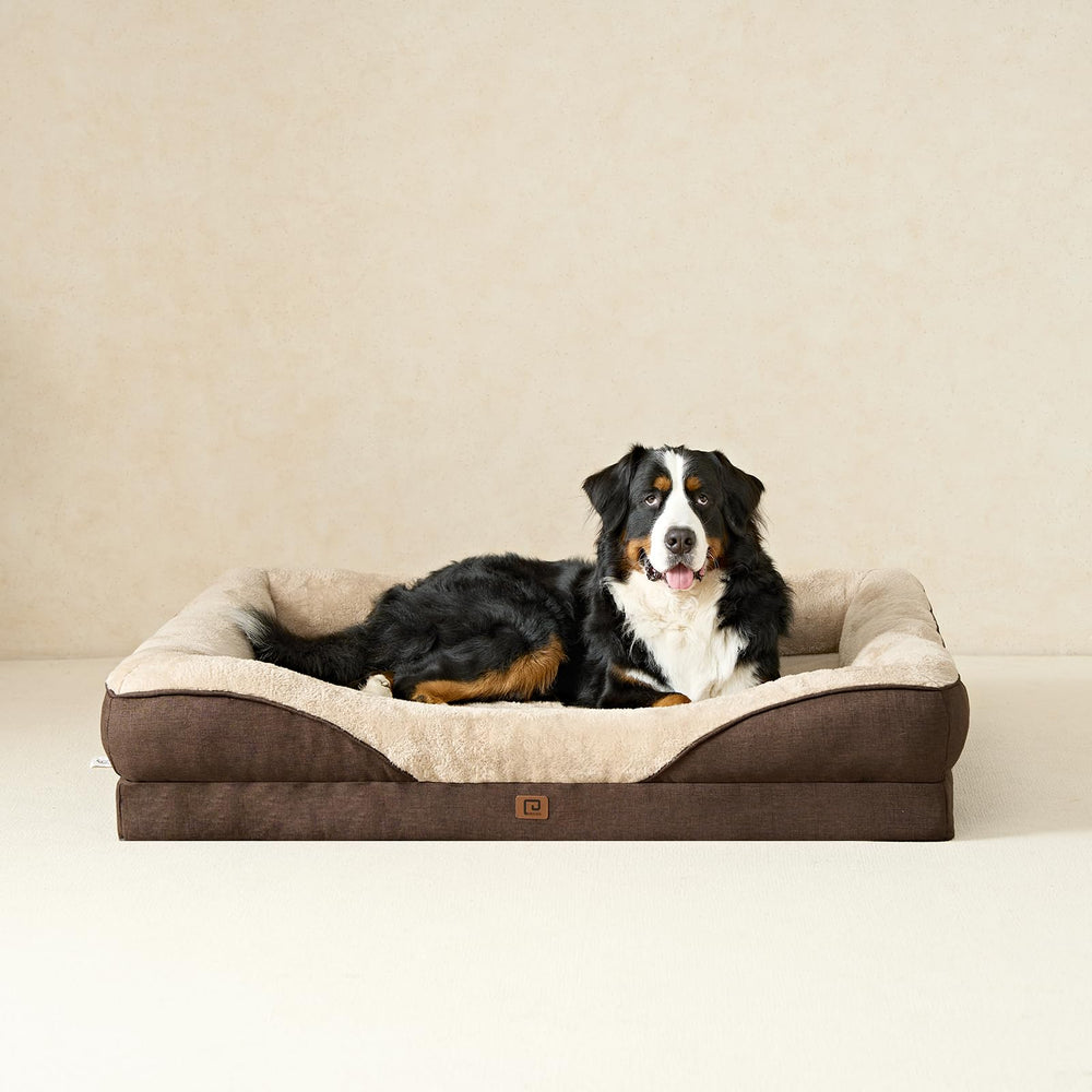 EHEYCIGA dog resting on bed showcases relaxing comfort and space.