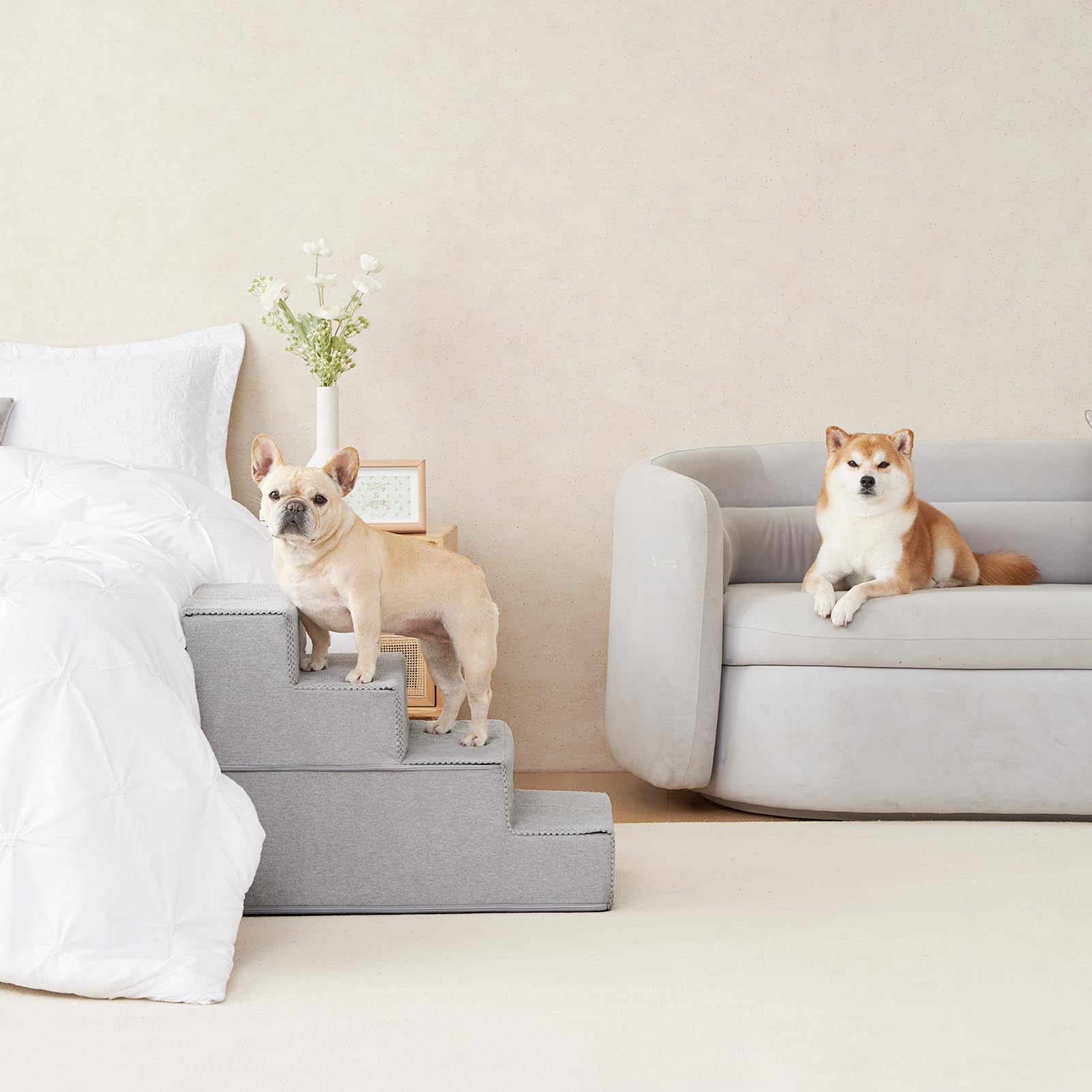 EHEYCIGA high density foam provides stable support for small and medium dogs.
