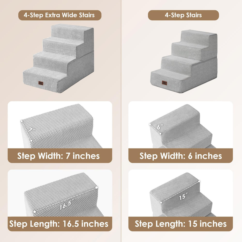 EHEYCIGA non-slip base keeps pets steady on high beds and sofas.