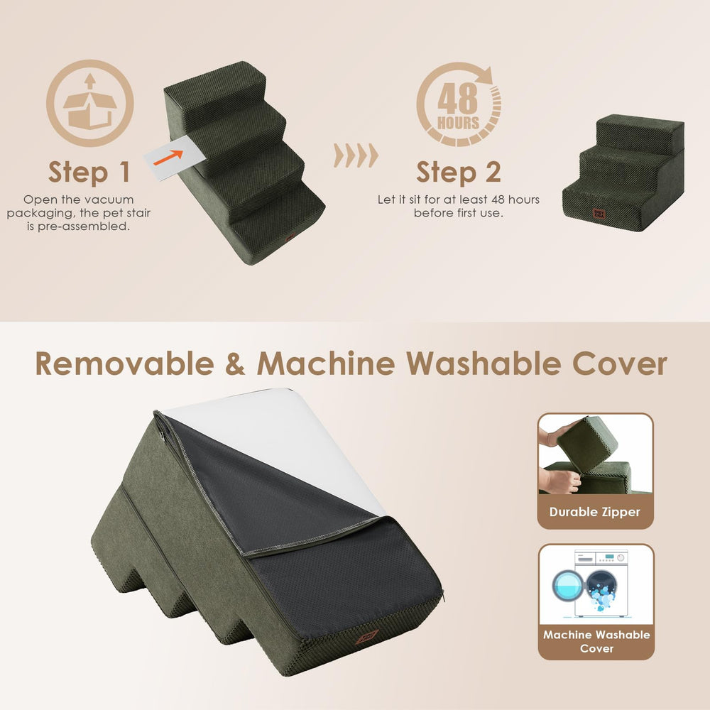 EHEYCIGA dog stairs 3-step compact storage suitable for small spaces.