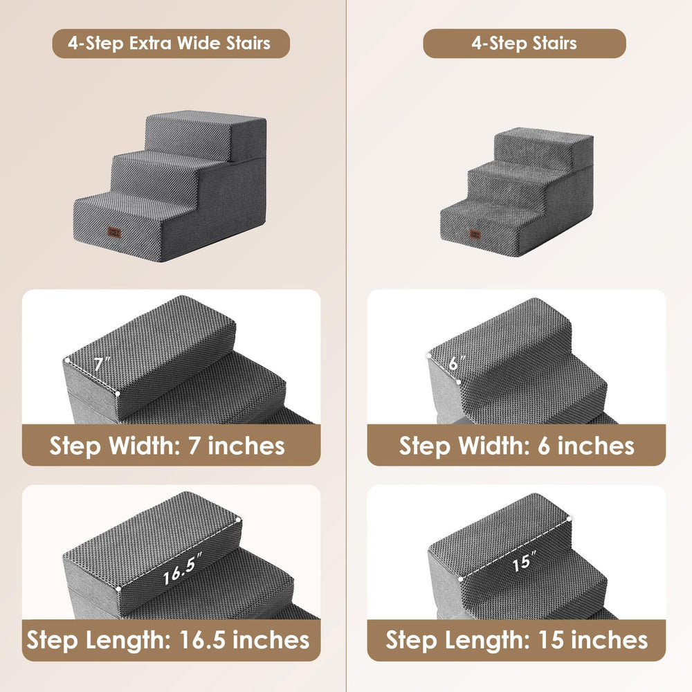 EHEYCIGA dog stairs 3-step next to sofa enabling safe climbs.