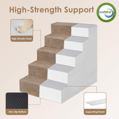 EHEYCIGA 3-step for low sofa provides simple access for small dogs.