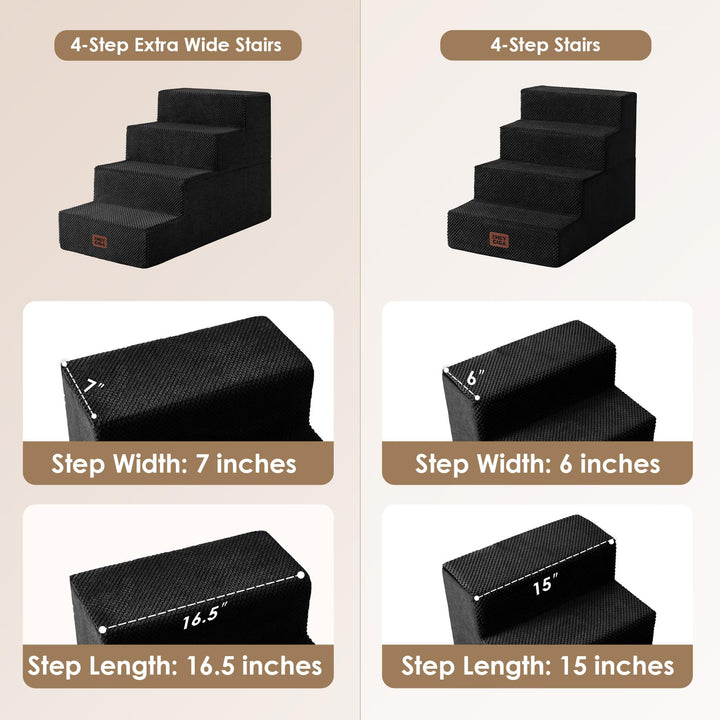 EHEYCIGA 4-step design provides stable ascents for medium-height beds.