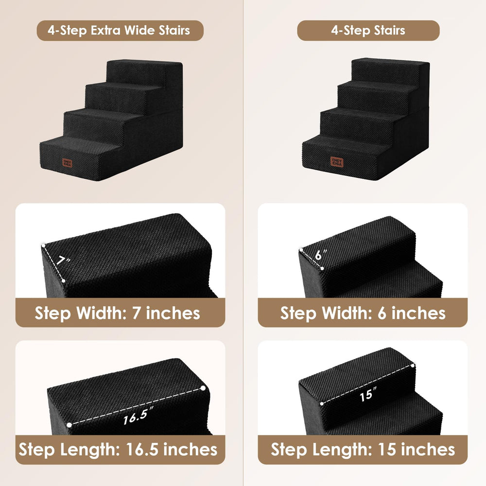 EHEYCIGA 4-step design provides stable ascents for medium-height beds.