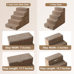 EHEYCIGA 5-step on bed demonstrates easy access for pets at night.
