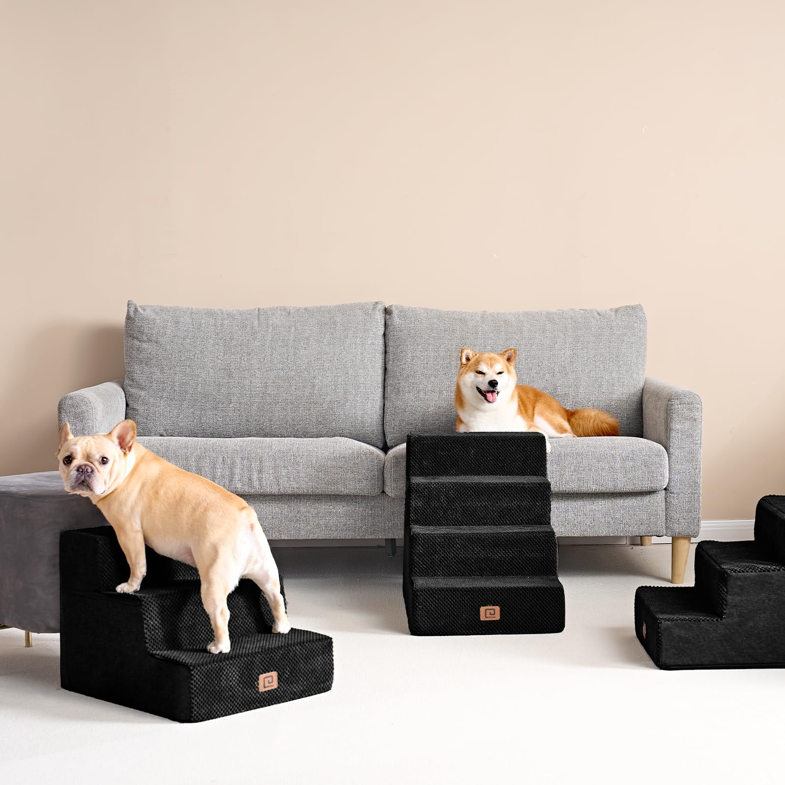 Non-slip base on EHEYCIGA dog stairs prevents slipping on floors