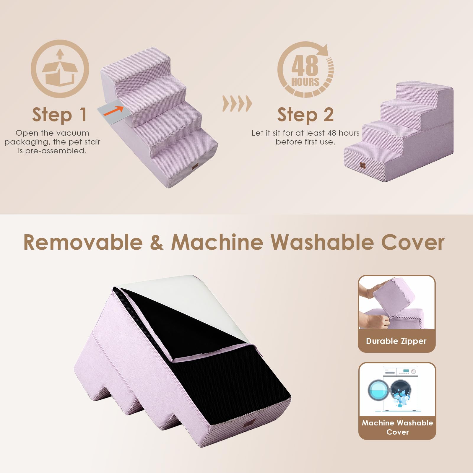 EHEYCIGA anti-slip bottom keeps stairs steady on floors.