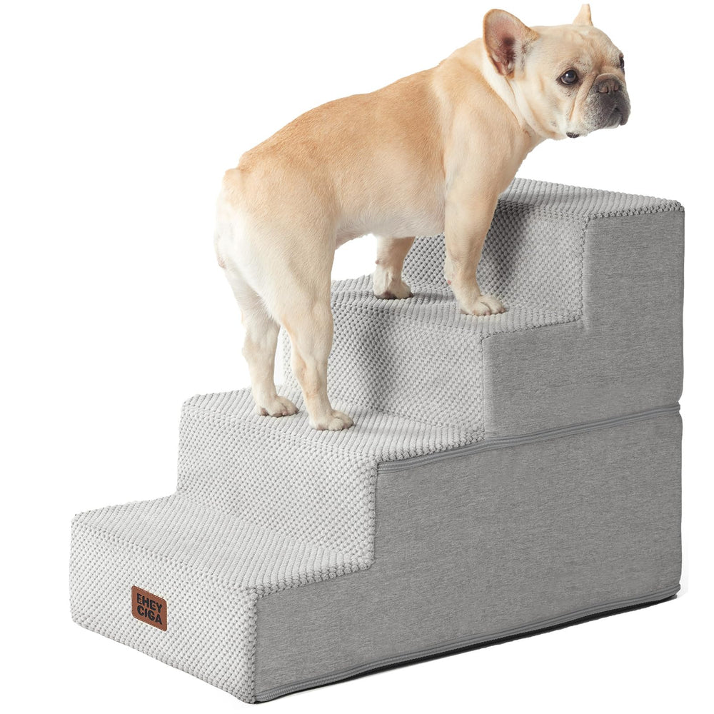EHEYCIGA dog stairs bed 18inch 4-step provides stable access to a high bed.