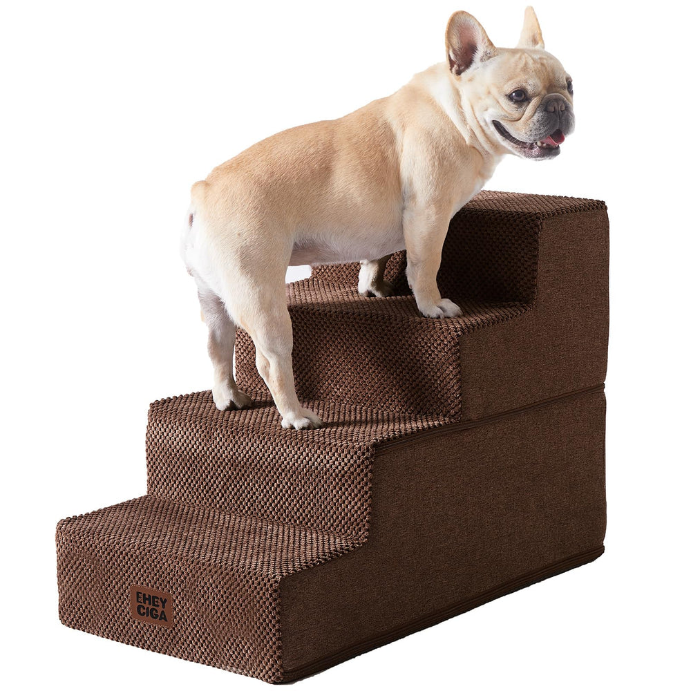 EHEYCIGA dog stairs for bed 18-inch overview with stable non-slip design for high bed access.