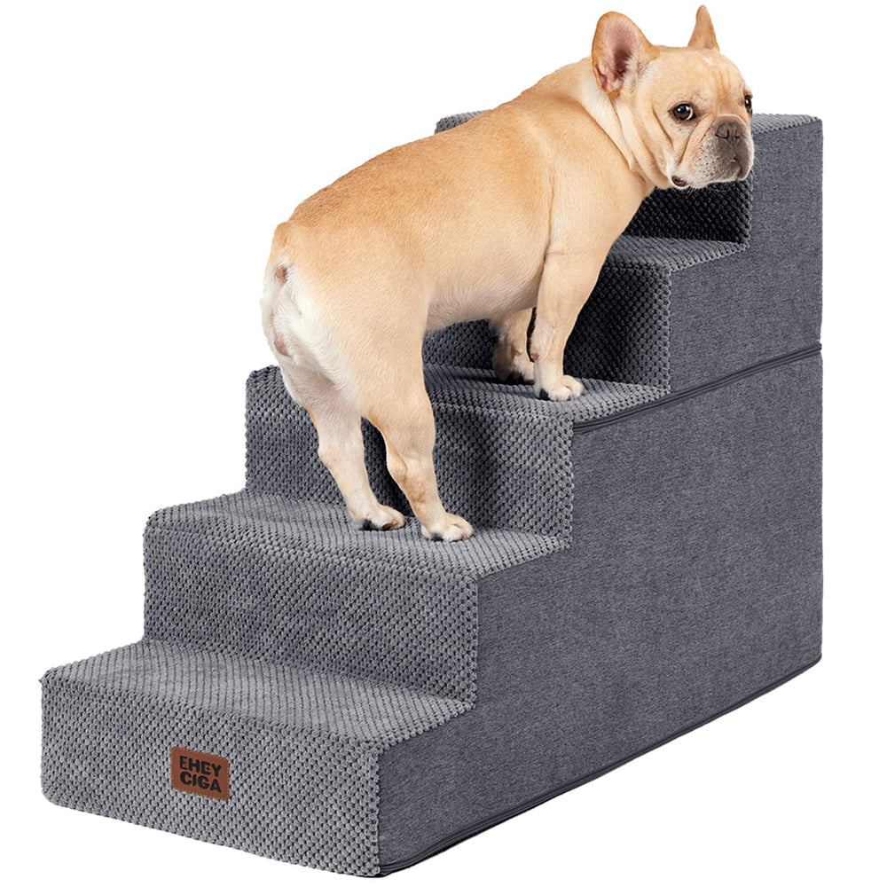 EHEYCIGA dog stairs placed beside bed edge for gentle climbs