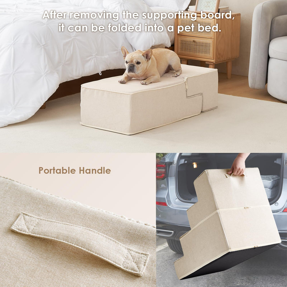Staged at the bed edge for simple climbing with EHEYCIGA stairs.