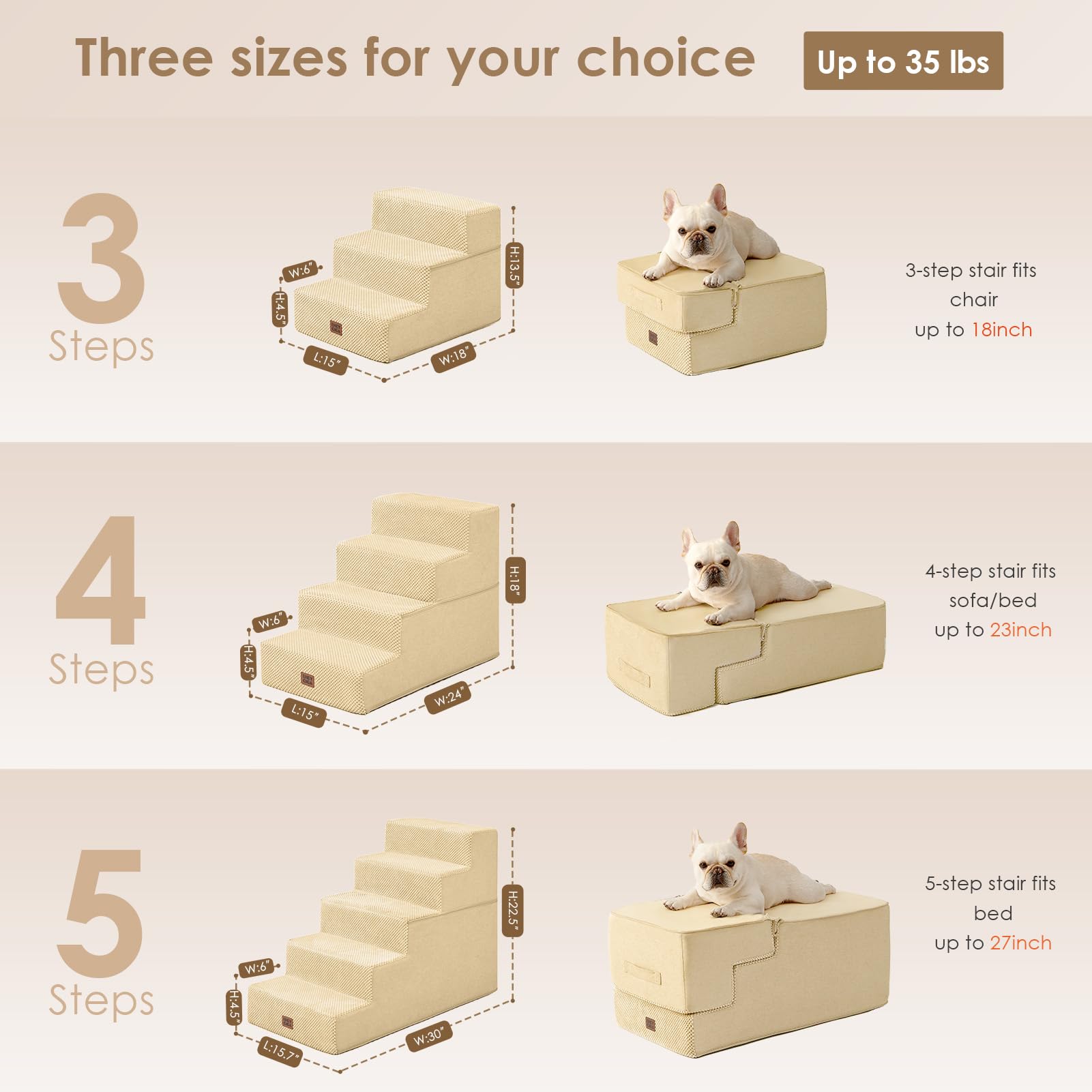 EHEYCIGA dog stairs edge-fit-bed-sofa safe ascent between furniture