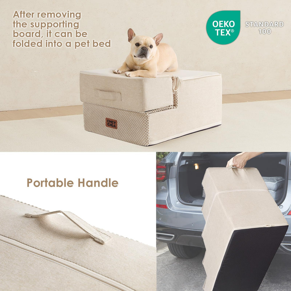 EHEYCIGA dog stairs foam core cushions each step