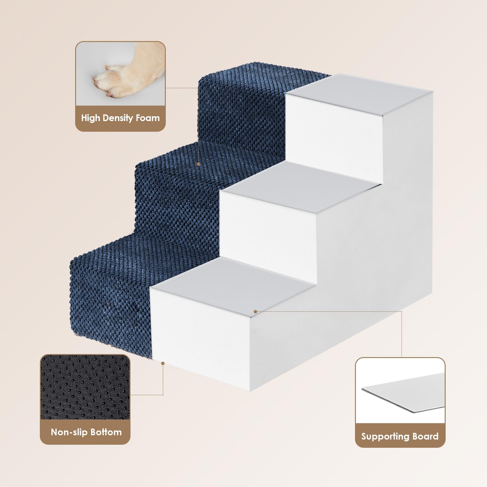 Foldable EHEYCIGA dog stairs save space in a small room