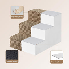 EHEYCIGA dog stairs folded into a compact pet bed for resting
