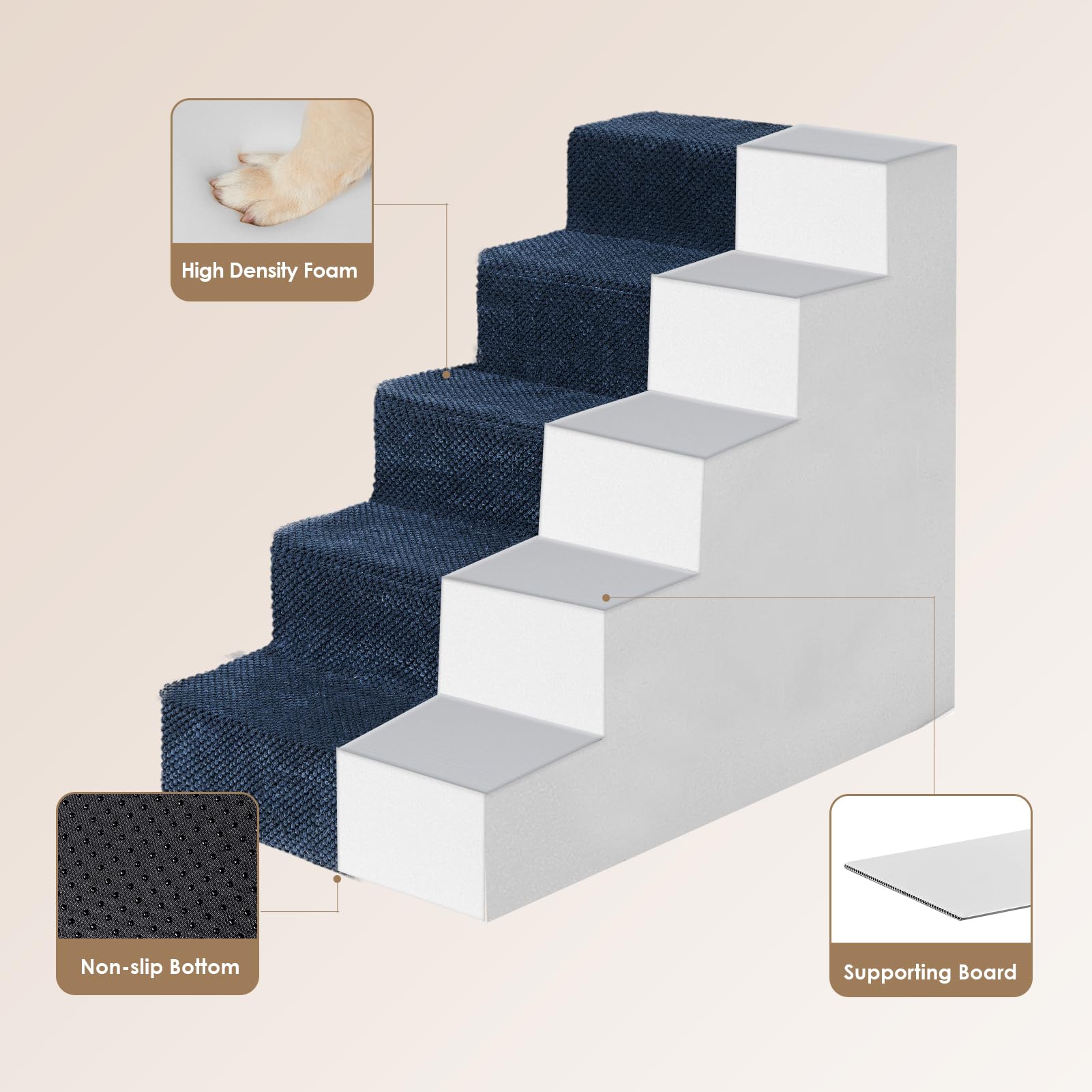 EHEYCIGA dog stairs folded into a compact bed for naps.