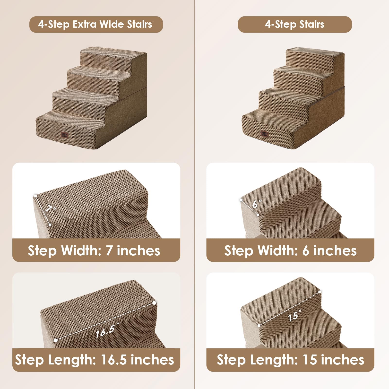 EHEYCIGA dog stairs folded into a compact bed for travel or storage.