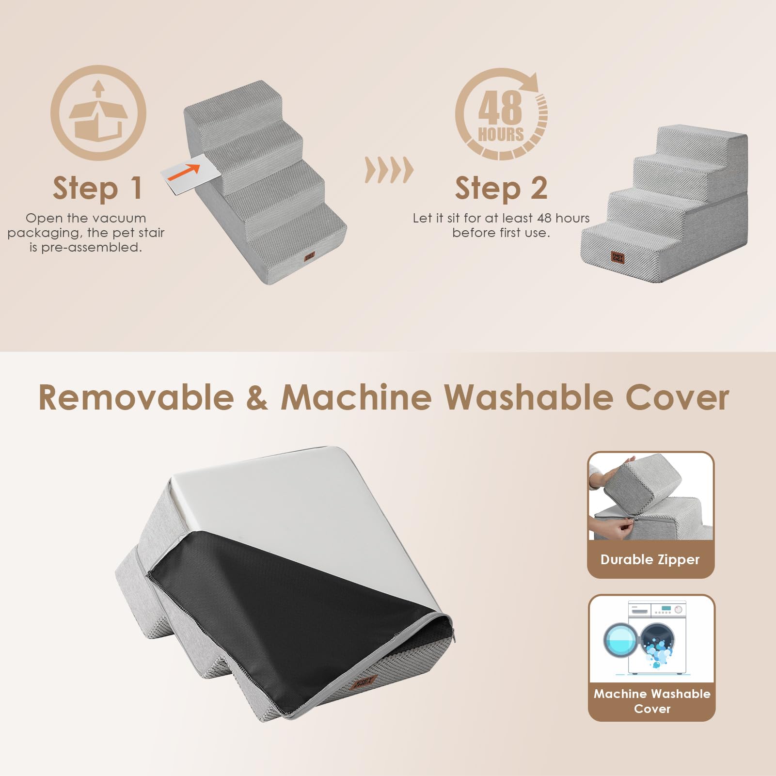 EHEYCIGA dog stairs high-bed-use ideal for tall furniture and daily routines.