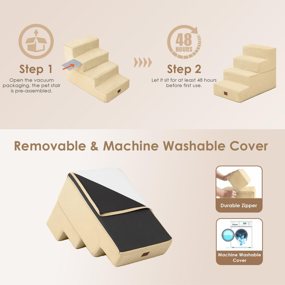 EHEYCIGA dog stairs non-slip-base keeps pets secure on steps