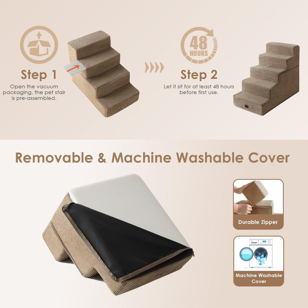 EHEYCIGA non-slip base keeps stairs steady on indoor floors.