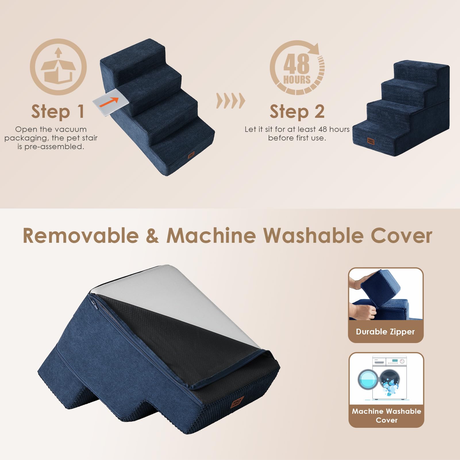 EHEYCIGA non-slip steps keep pets secure on indoor floors.