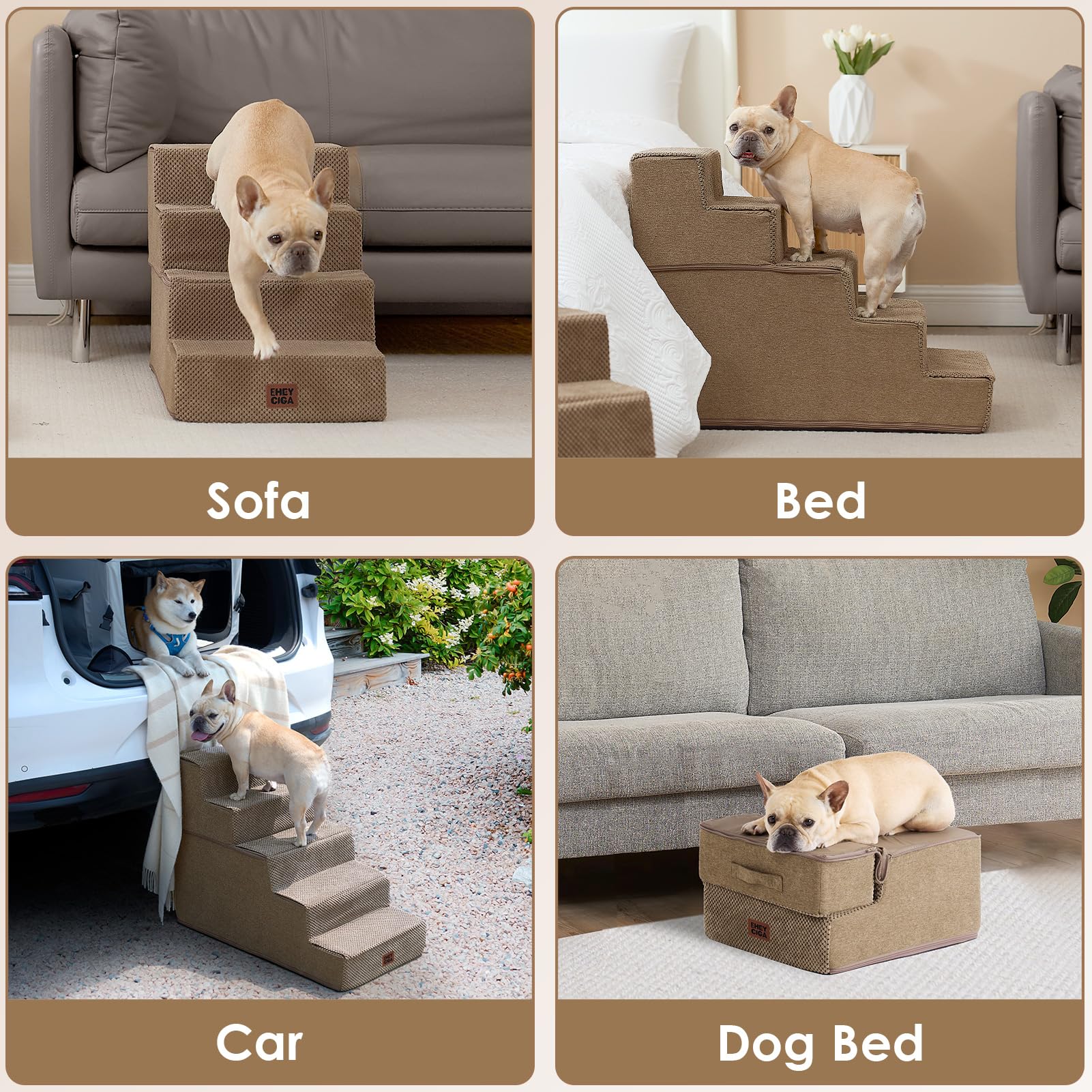 EHEYCIGA dog stairs suitable for small dogs and medium cats