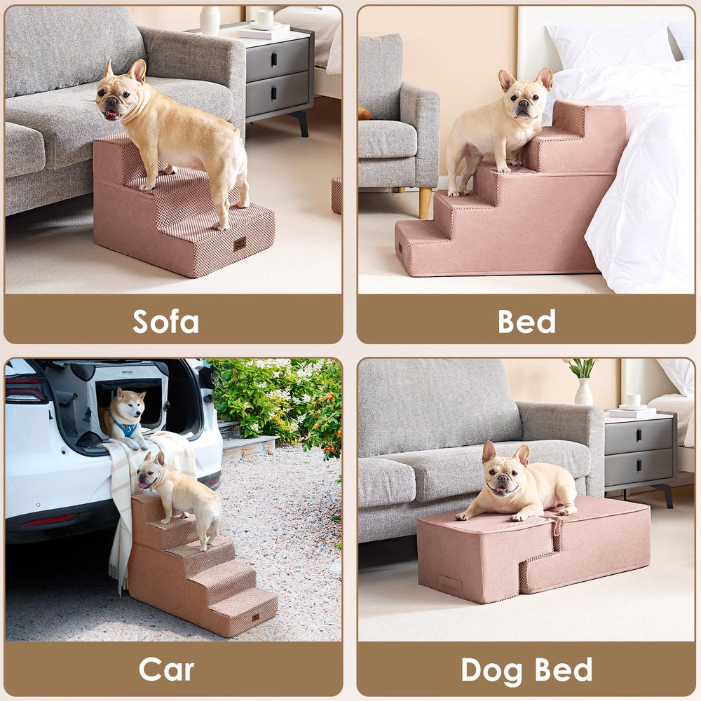 30D high-density foam and eco-friendly board on EHEYCIGA dog stairs detail