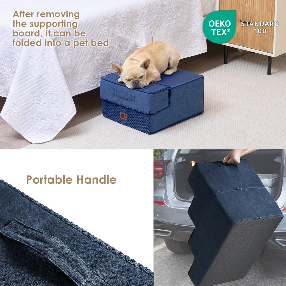 Removable cover of EHEYCIGA dog stairs shown for easy washing