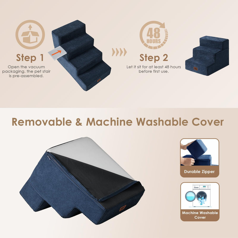 Machine-washable cover keeps EHEYCIGA stairs clean between uses