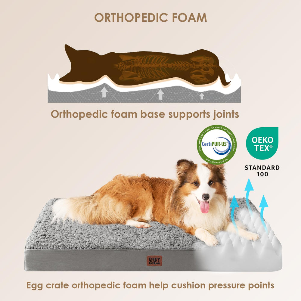 EHEYCIGA egg-crate foam provides supportive cushioning for larger dogs.