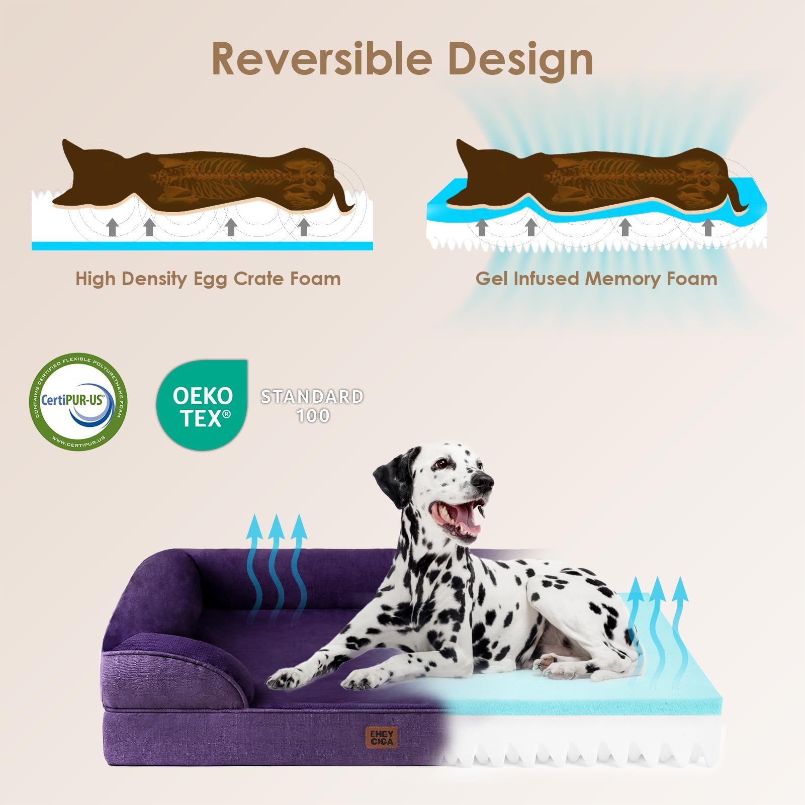 EHEYCIGA fleece sleeping surface feels soft and inviting