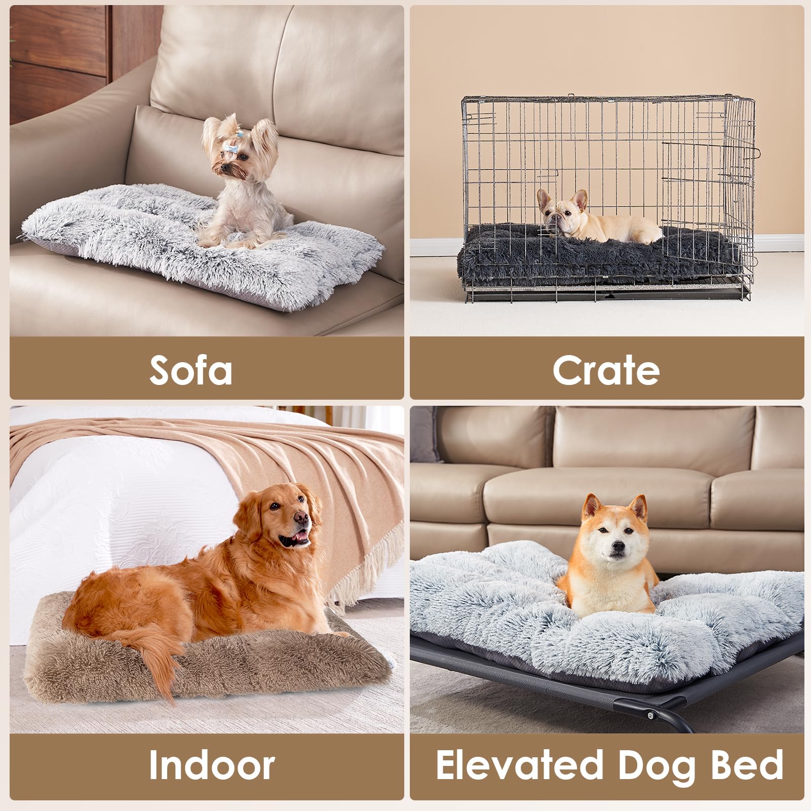 EHEYCIGA multi-size options fit medium dogs comfortably in crates or on the floor