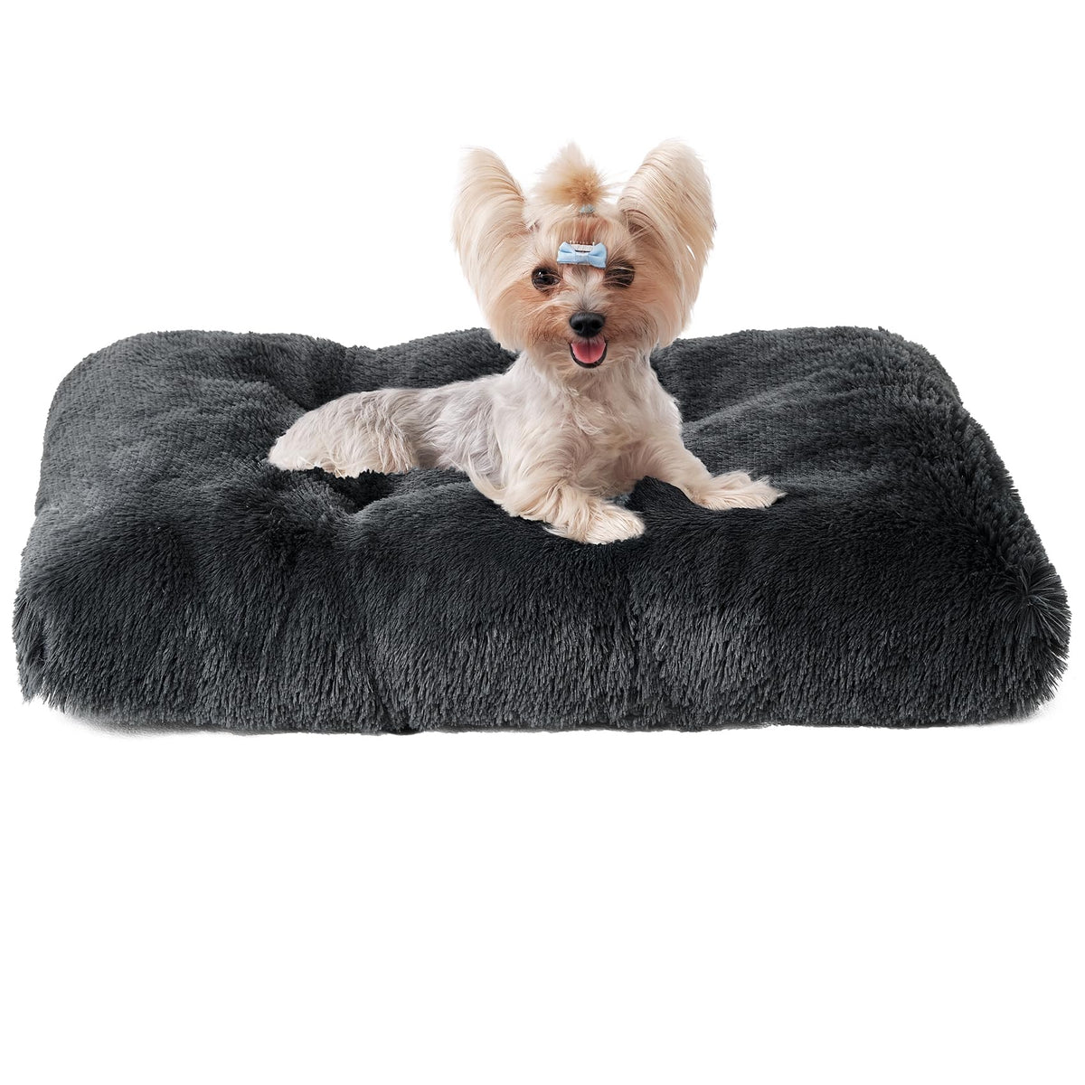 EHEYCIGA fluffy dog crate bed closeup fabric for cozy comfort