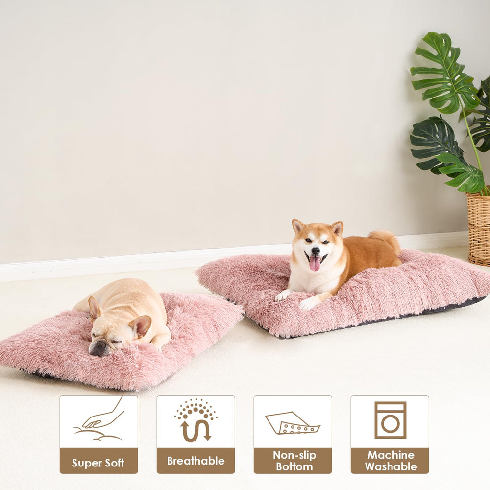 EHEYCIGA Fluffy Dog Crate Bed vacuum-compressed expands after opening.