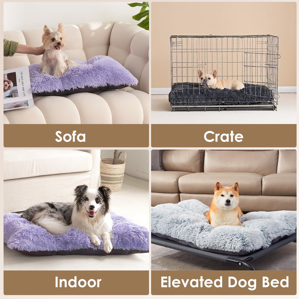 EHEYCIGA Fluffy Dog Crate Bed indoor-floor use shows versatile placement.