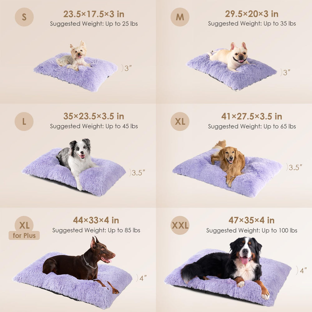 EHEYCIGA Fluffy Dog Crate Bed plush fabric closeup showcases luxuriously soft texture.