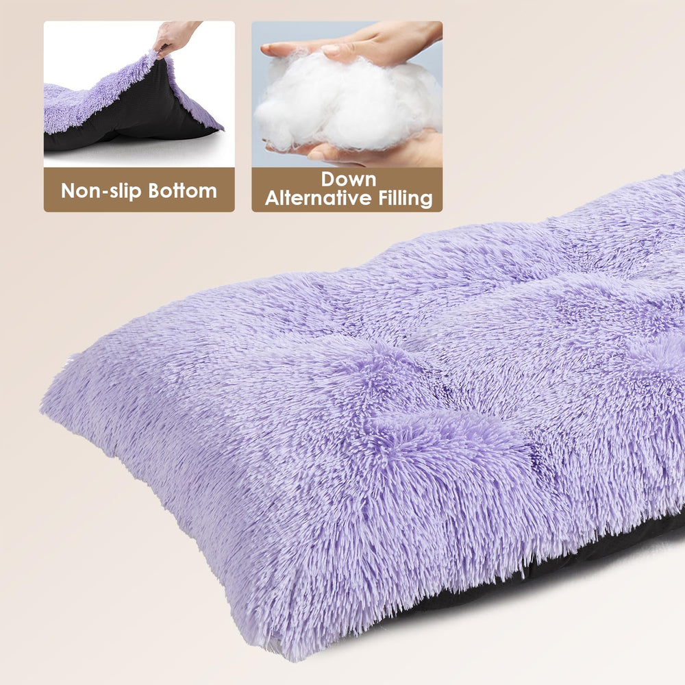 EHEYCIGA washable dog bed shown expanded after unpacking and fluffing