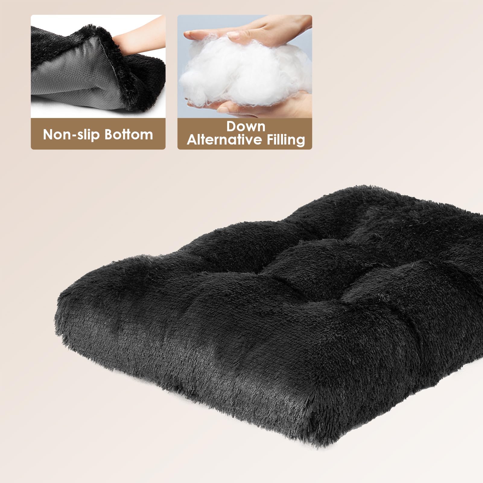 EHEYCIGA Fluffy Dog Crate Bed XL breathable filling provides cozy airflow