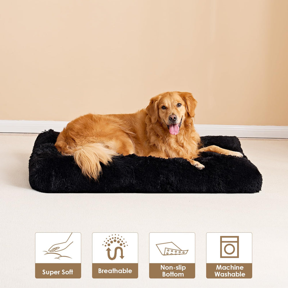 EHEYCIGA Fluffy Dog Crate Bed XL machine-washable design makes cleaning easy