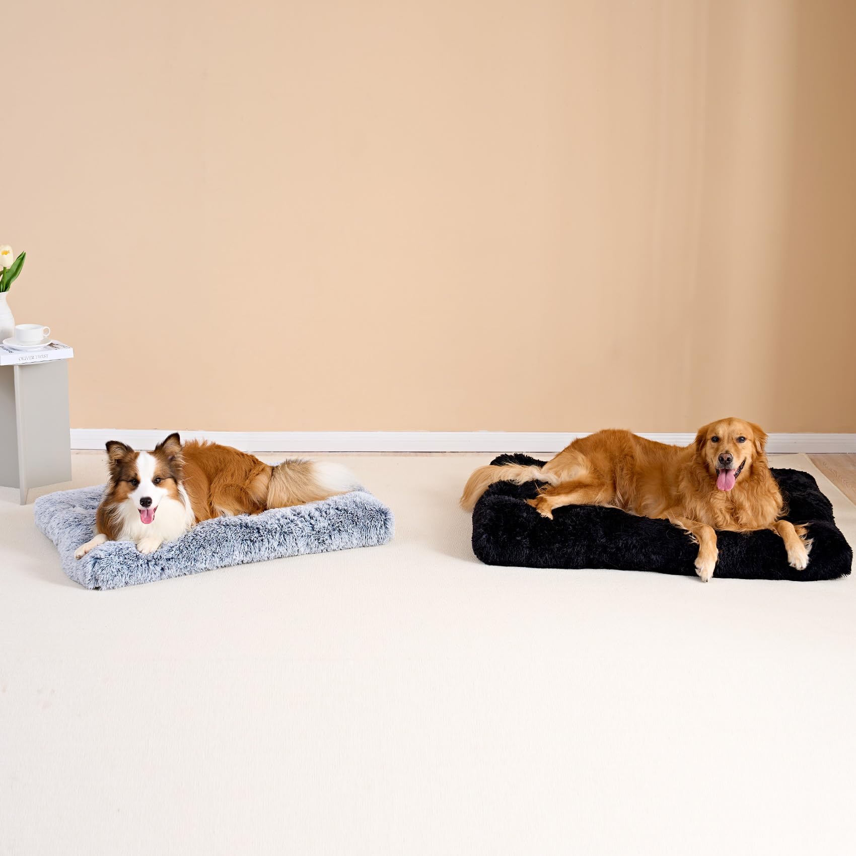 EHEYCIGA Fluffy Dog Crate Bed XL size suitable for extra large dogs