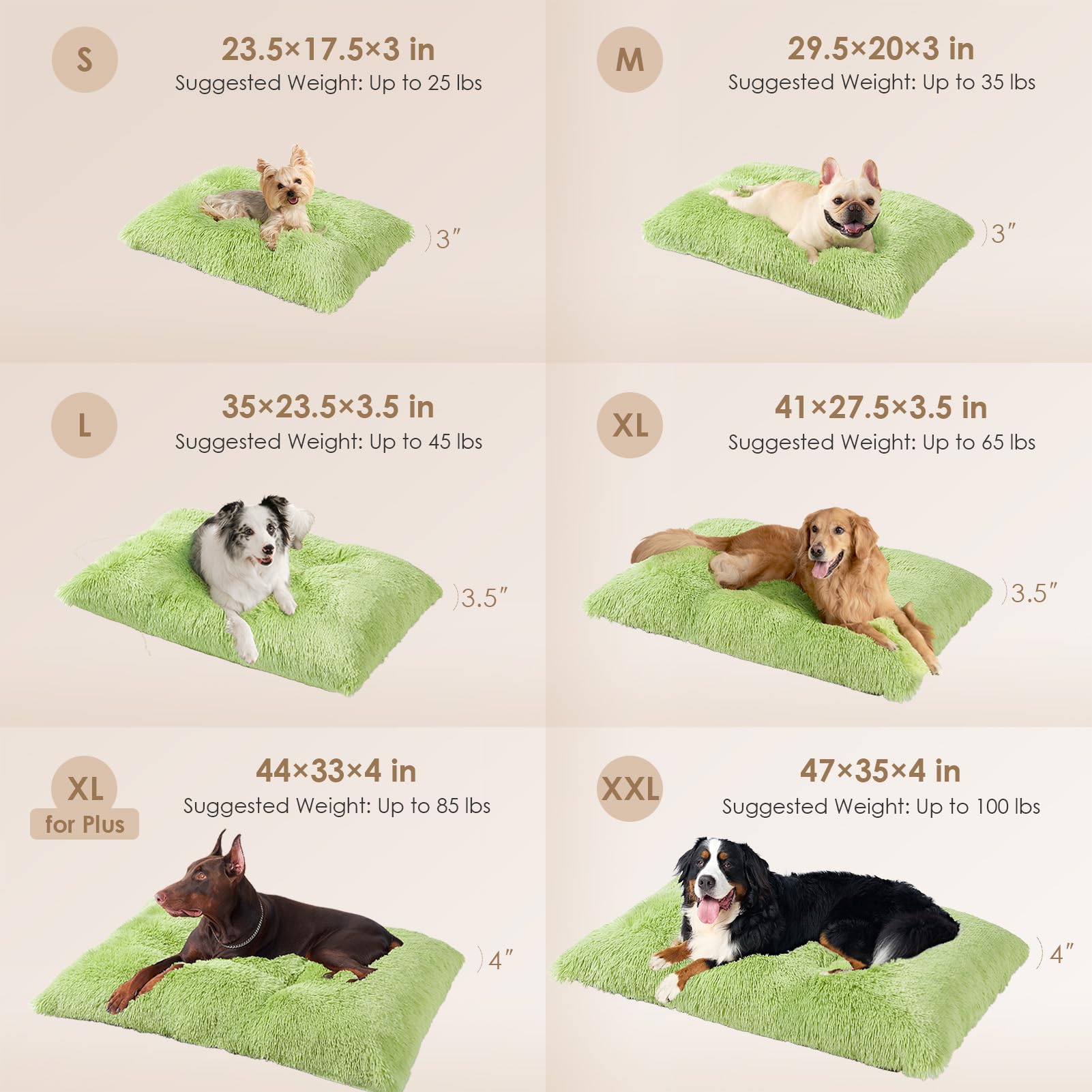 EHEYCIGA Fluffy XL dog crate bed non-slip bottom keeps surface secure.